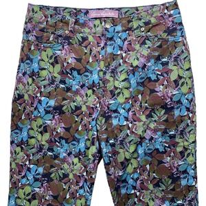 Gloria Vanderbilt Amanda Womens Size 10‎ Floral Multi Casual Pants Excellent